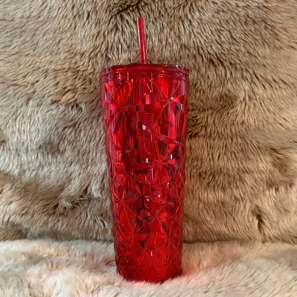 NEW Starbucks Holiday Poinsettia Red Prism Cold Cup Tumbler Venti Size 24 oz. - Picture 4 of 5